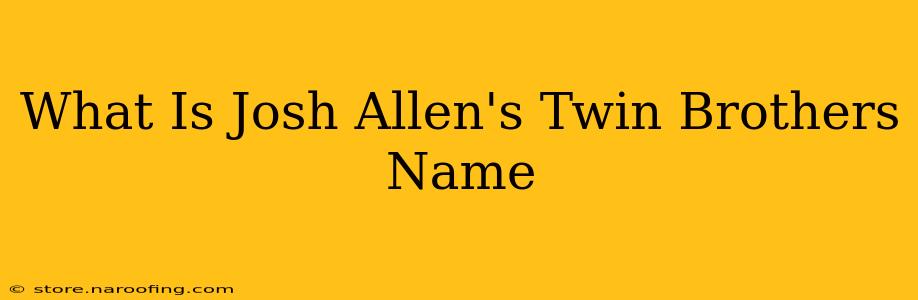 What Is Josh Allen's Twin Brothers Name