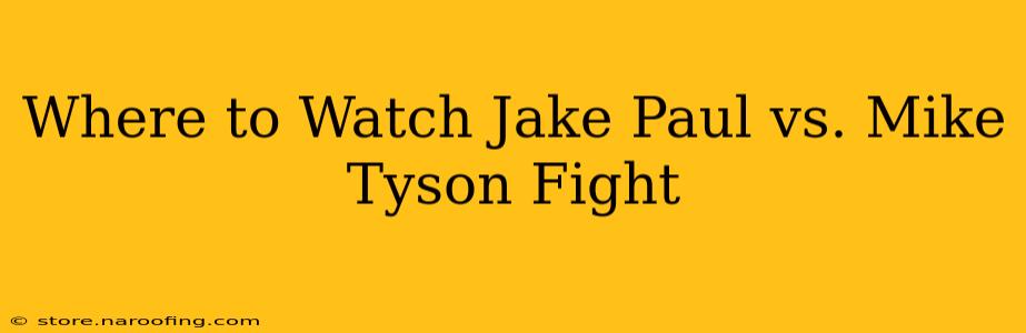 Where to Watch Jake Paul vs. Mike Tyson Fight